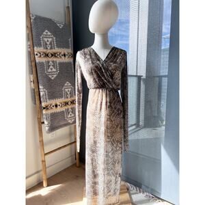 & Other Stories Green Snake Print Mesh Midi Dress Women’s Size 2